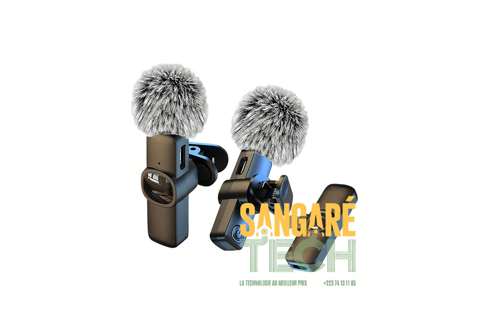 Microphone Sans Fil Double - Rechargeable pour Smartphone
