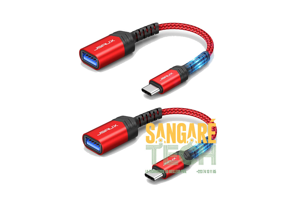 Adaptateur USB Type-C vers USB 3.0 femelle (câble renforcé)